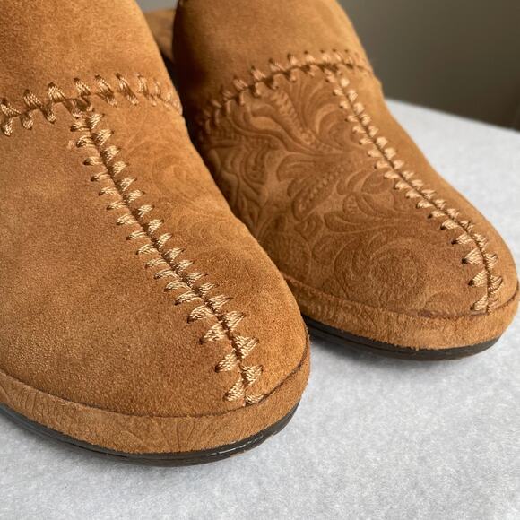 Sonoma Juliette Clog Mules Womens 9.5 Brown Suede Patchwork Leather Western Boho - Picture 7 of 12